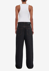 Wardrobe.NYC Wide-Leg Low-Rise Jeans Black W2048PCBLACK