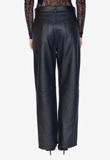 Wardrobe.NYC Straight-Leg Leather Pants Black W2048PCLBLACK