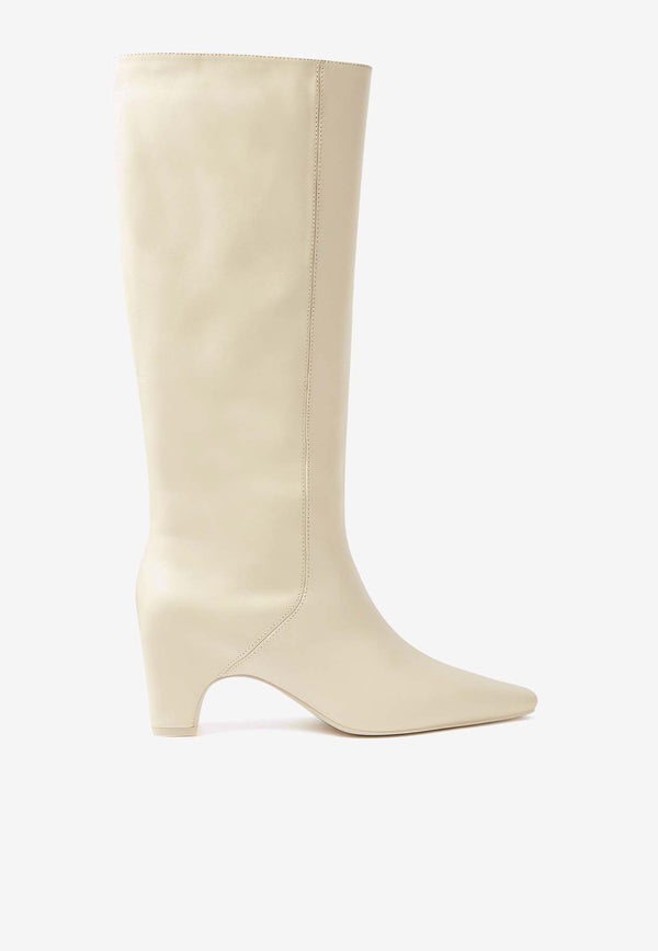 St. Agni 70 Leather Knee High Boots Butter W24-103BTRWHITE