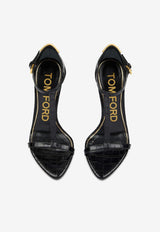 Tom Ford 105 Sandals in Croc-Embossed Leather W3219-LCL125G 1N001 Black