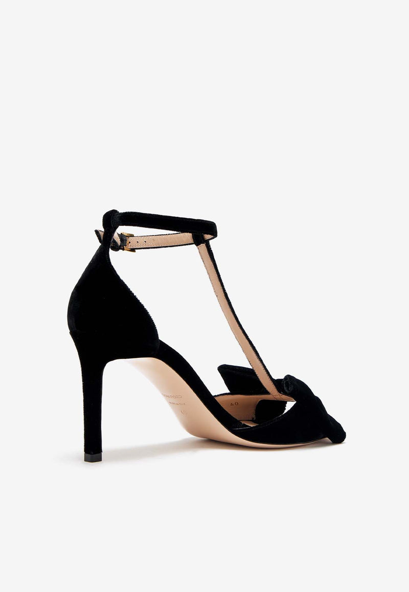 Tom Ford Brigitte 85 Velvet Sandals W3440-TVE001G 1N001 Black