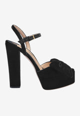 Tom Ford Brigitte 130 Platform Velvet Sandals W3570-TVE001G 1N001 Black