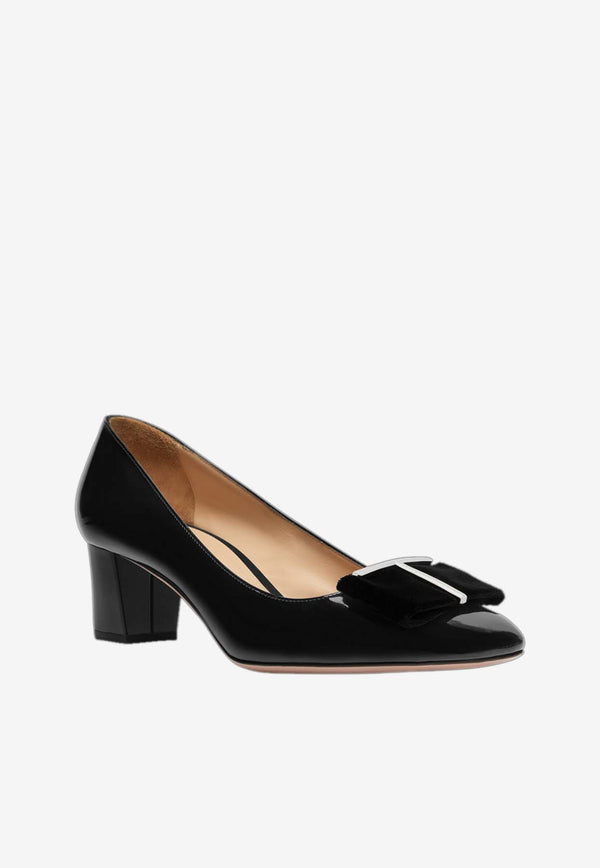 Tom Ford Audrey 55 Pumps in Patent Leather and Velvet W3615-LCL406S 1N001 Black