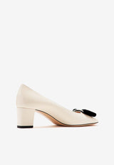 Tom Ford Audrey 55 Pumps in Patent Leather and Velvet W3615-LCL406S 3WN08 White