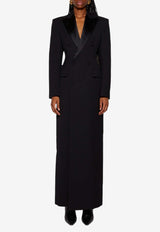 Wardrobe.NYC Sculpted Double-Breasted Maxi Coat Dress Black W4052R14BLACK