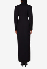 Wardrobe.NYC Sculpted Double-Breasted Maxi Coat Dress Black W4052R14BLACK