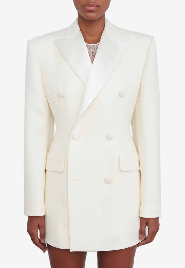 Wardrobe.NYC Sculpted Double-Breasted Mini Blazer Dress Off-white W4053R14WHITE