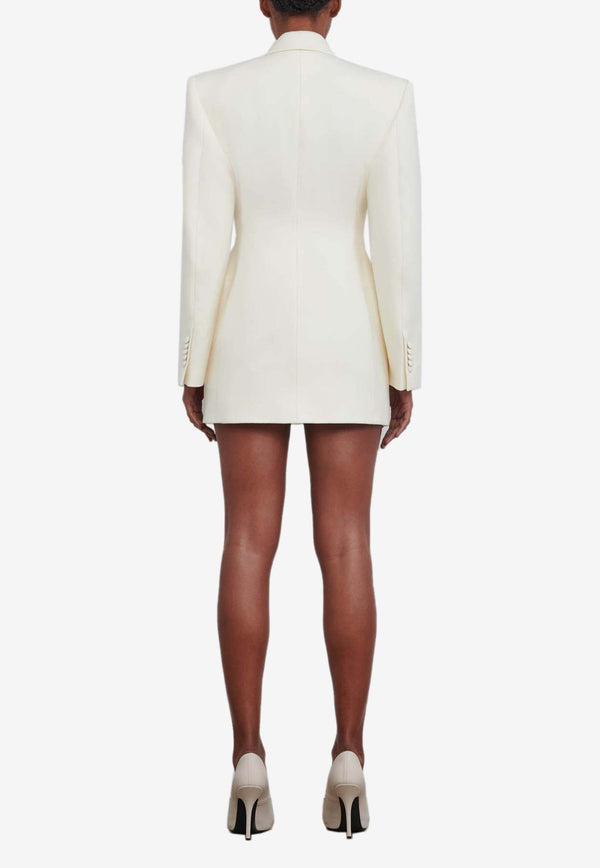 Wardrobe.NYC Sculpted Double-Breasted Mini Blazer Dress Off-white W4053R14WHITE