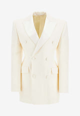 Wardrobe.NYC Sculpted Double-Breasted Mini Blazer Dress Off-white W4053R14WHITE