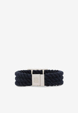 Dolce 
Gabbana Marina Logo Plaque Cord Bracelet Blue WBQ1M5 W1111 B0065