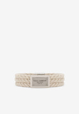 Dolce 
Gabbana Marina Logo Plaque Cord Bracelet Beige WBQ1M5 W1111 M0121