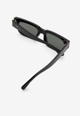 Retrosuperfuture Roma Rectangular Sunglasses Gray WCH-I6MWPVC/O_SUPER-BLK