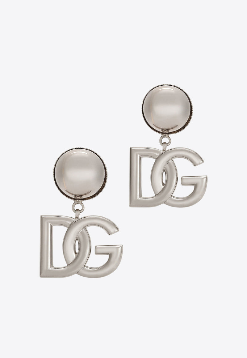 Dolce 
Gabbana DG Logo Clip-On Earrings Silver WEN6P2 W1111 87655