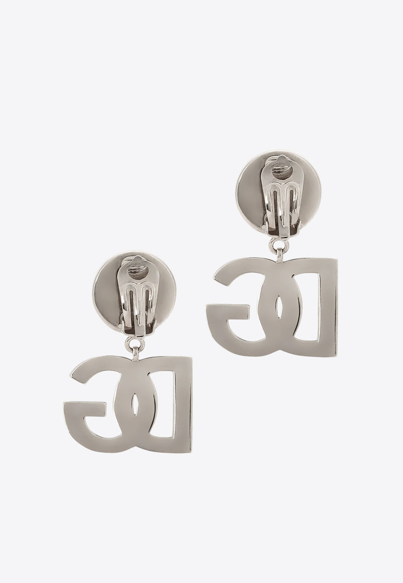 Dolce 
Gabbana DG Logo Clip-On Earrings Silver WEN6P2 W1111 87655