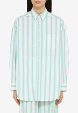 Margaux Lonnberg Wenders Striped Long-Sleeved Shirt Green WENDERSVI/O_LON-GT