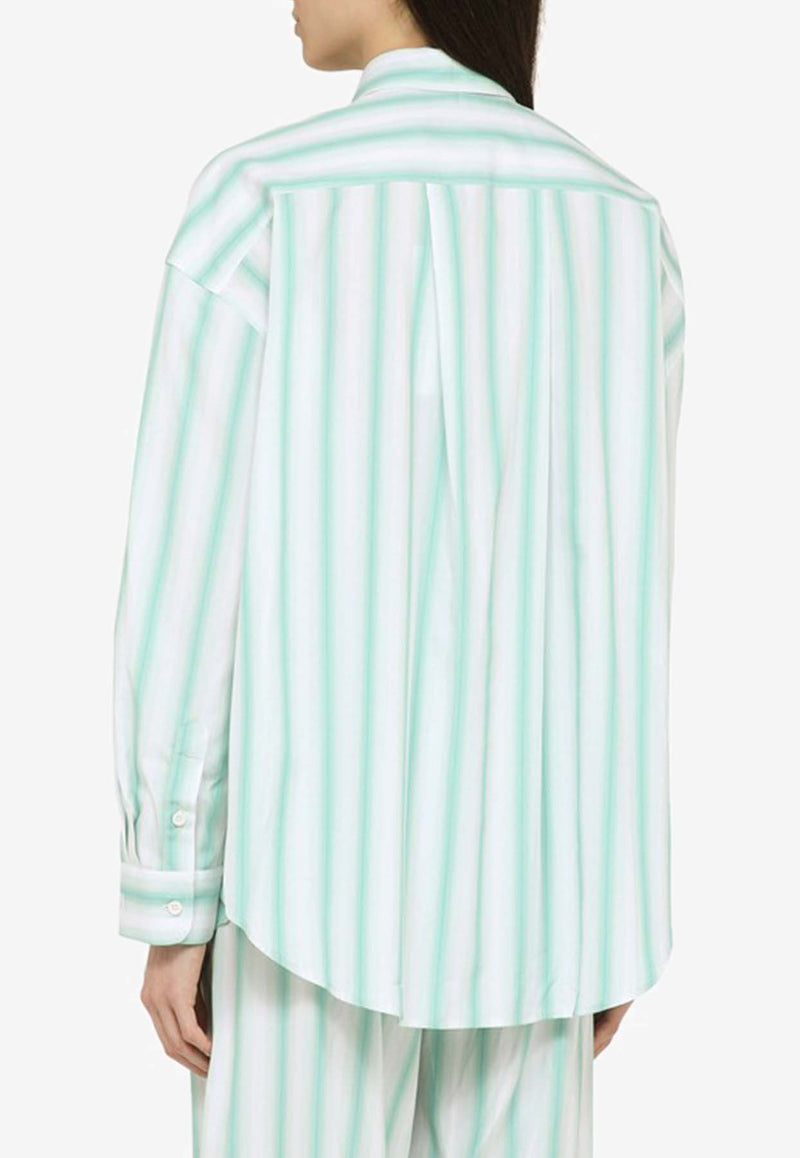 Margaux Lonnberg Wenders Striped Long-Sleeved Shirt Green WENDERSVI/O_LON-GT