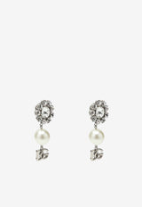 Dolce 
Gabbana DG Logo Pearl Earrings Silver WEO6Z6W1111/P_DOLCE-87655