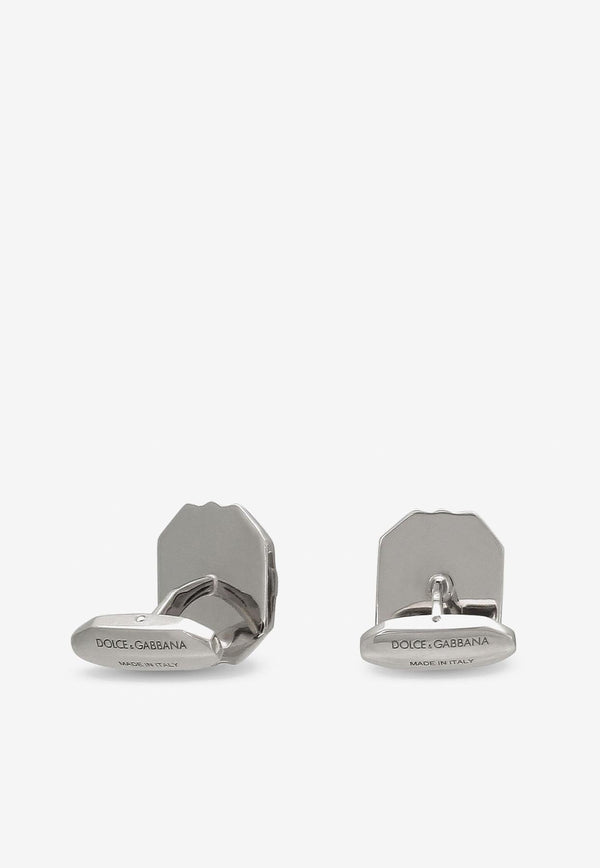 Dolce 
Gabbana Crystal-Embellishment Cufflinks WFMS1A W1WCL B0065 Silver