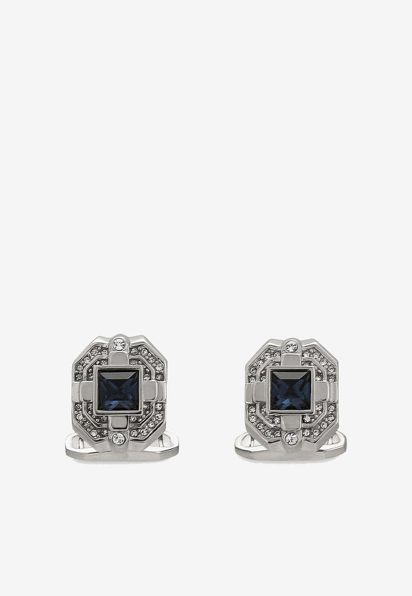 Dolce 
Gabbana Crystal-Embellishment Cufflinks WFMS1A W1WCL B0065 Silver