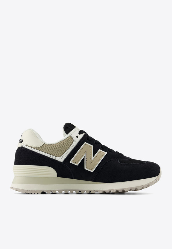 New Balance 574 Low-Top Sneakers in Black with Stoneware and Turtledove Black WL574DK2