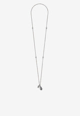 Dolce 
Gabbana DG Logo Teardrop Pendant Necklace Gray WNQ3S2 W1111 G7657