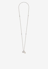 Dolce 
Gabbana DG Logo Teardrop Pendant Necklace Silver WNQ3S3 W1111 87655