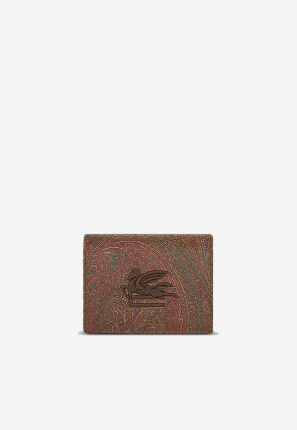 Etro Paisley Jacquard Bi-Fold Wallet Brown WP2D0008AA001M0019BROWN