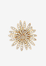 Dolce 
Gabbana Rhinestone Embellished Daisy Brooch Gold WPQ3S2 W1111 ZOO00