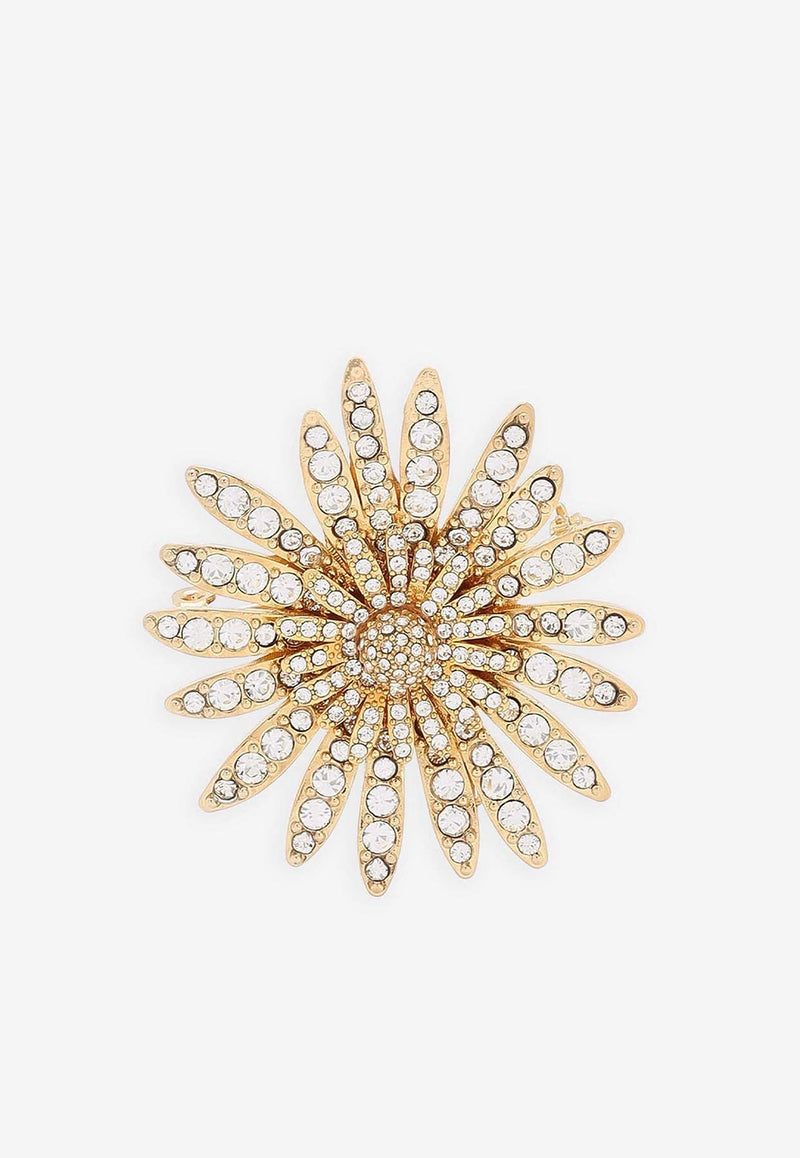 Dolce 
Gabbana Rhinestone Embellished Daisy Brooch Gold WPQ3S2 W1111 ZOO00