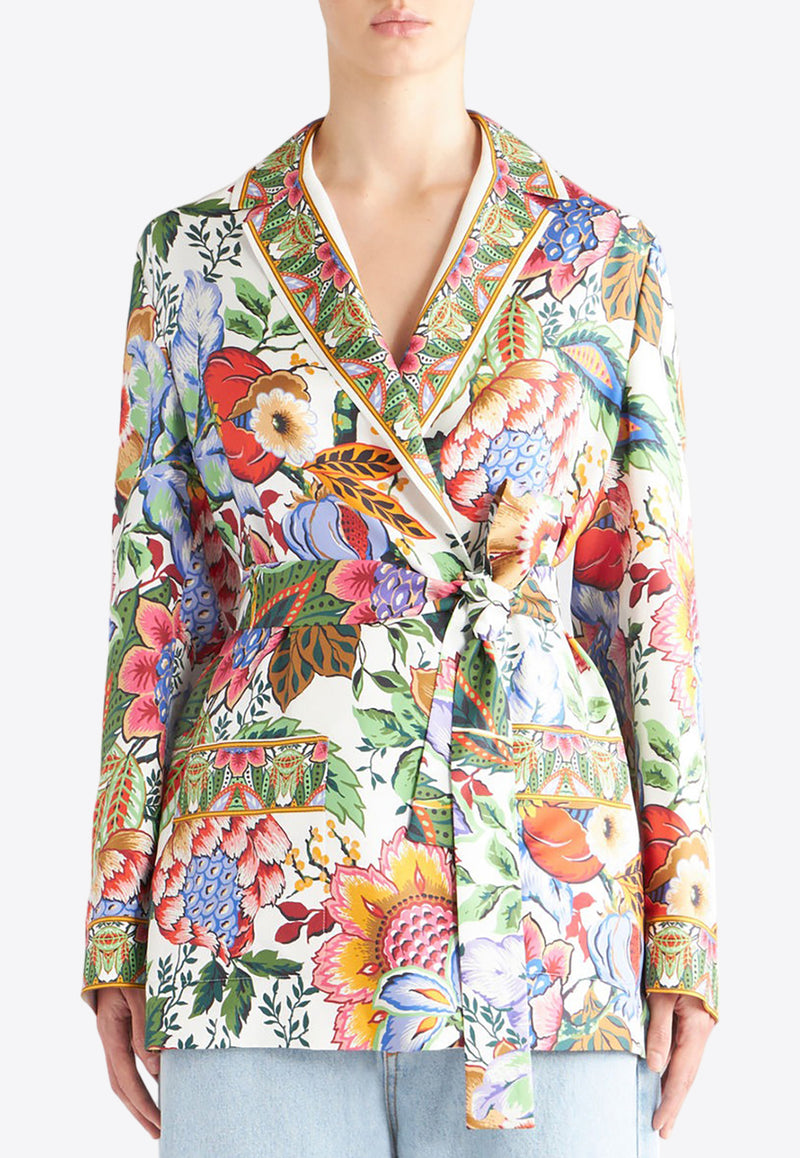 Etro Floral Silk Twill Belted Blazer WRCA0017-AK240 X0800