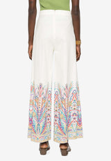 Etro Printed Wide-Leg Pants WREA0005-99SPE48 X0800 White