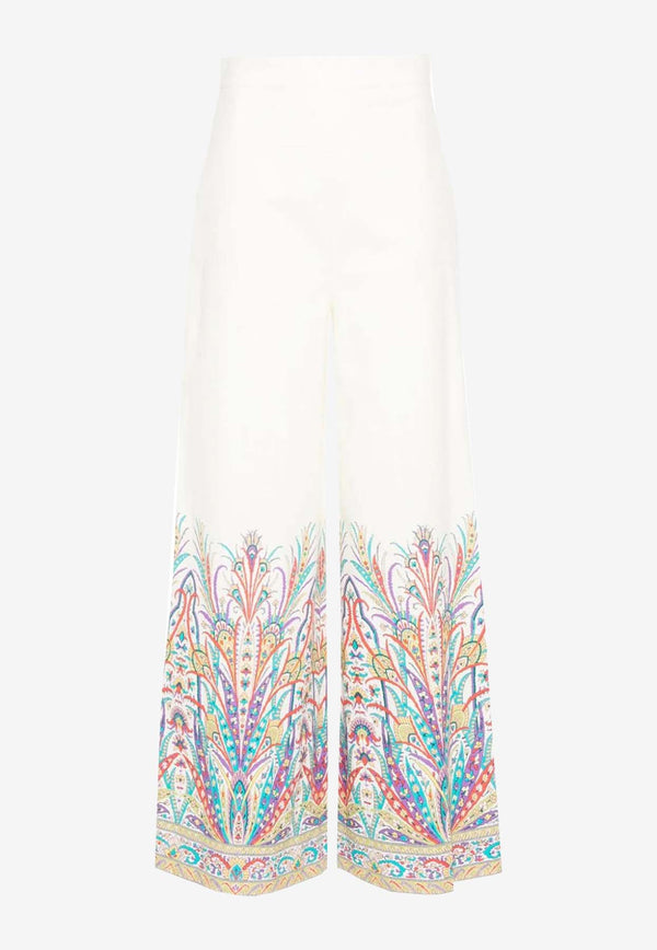 Etro Printed Wide-Leg Pants WREA0005-99SPE48 X0800 White