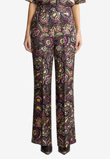 Etro Floral Paisley Print Silk Pants WREA0014-AK041 X0810 Multicolor