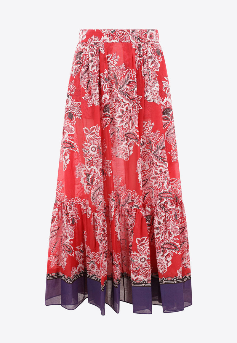 Etro Paisley Silk Maxi Skirt WRFA0016-99SPE46 X0860