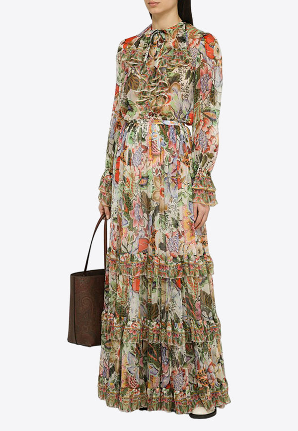 Etro Floral Print Tiered Maxi Skirt Multicolor WRFA002699SP146/O_ETRO-X0800