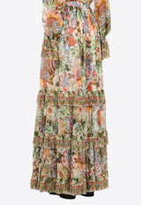 Etro Floral Print Tiered Maxi Skirt Multicolor WRFA002699SP146/O_ETRO-X0800