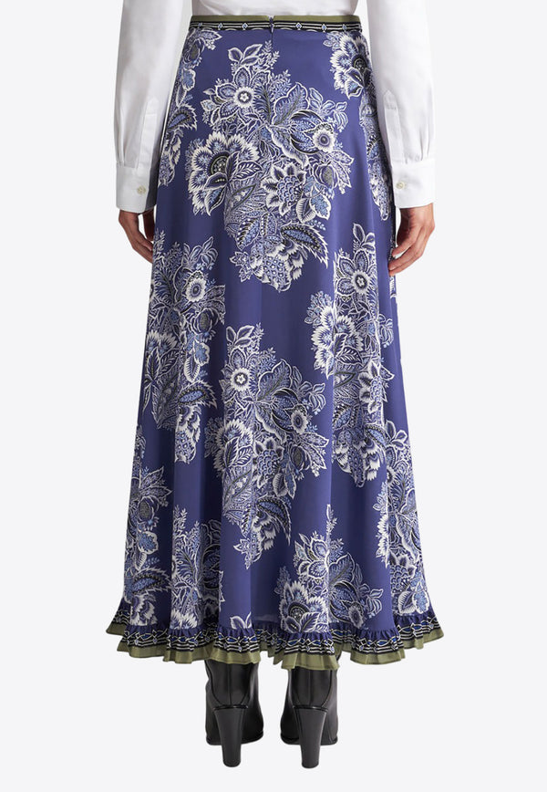 Etro Silk Bandanna Bouquet Maxi Skirt WRFA0027-99SP143 X0883