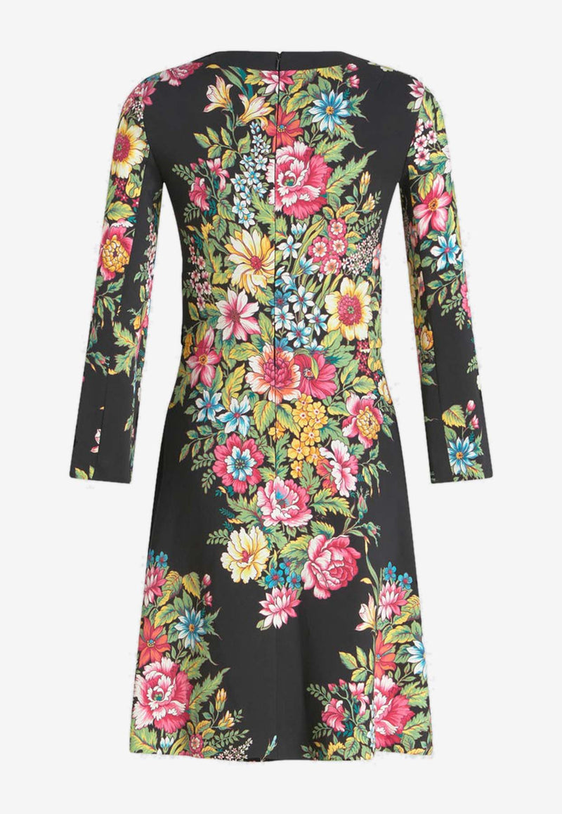 Etro Floral Print Knee-Length Dress WRHA0010-99SADA0 X0810 Multicolor