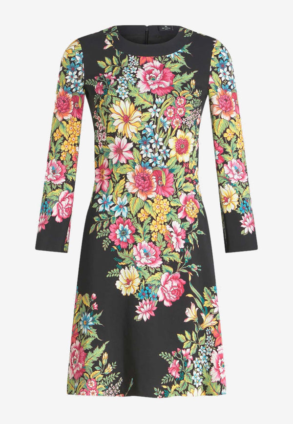 Etro Floral Print Knee-Length Dress WRHA0010-99SADA0 X0810 Multicolor