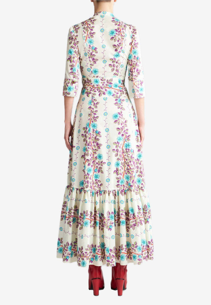 Etro Floral Print Maxi Dress WRHA0015-99SA587 X0800 Multicolor