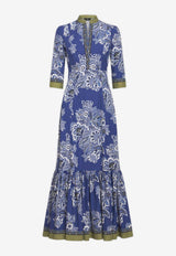 Etro Bandanna Print Maxi Dress WRHA0015-99SP528 X0883 Blue