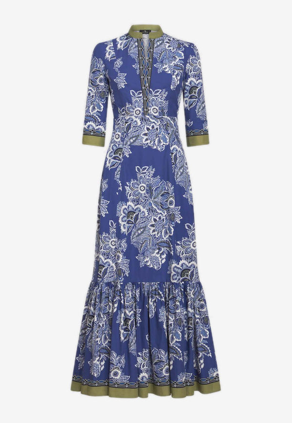 Etro Bandanna Print Maxi Dress WRHA0015-99SP528 X0883 Blue