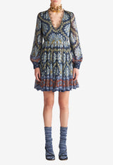 Etro Printed Long-Sleeved Mini Dress WRHA0020-99SPA05 X0883 Multicolor