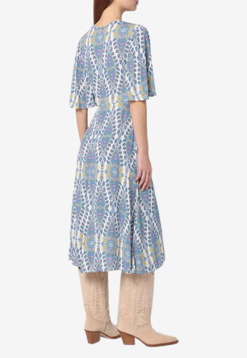 Etro Printed Silk Flared Midi Dress Multicolor WRHA022699SA487/Q_ETRO-X0800