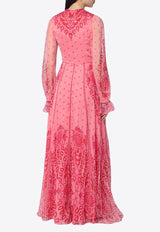 Etro Tonal Print Silk Maxi Dress Pink WRHA028299SP1B4/Q_ETRO-X0872