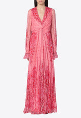 Etro Tonal Print Silk Maxi Dress Pink WRHA028299SP1B4/Q_ETRO-X0872