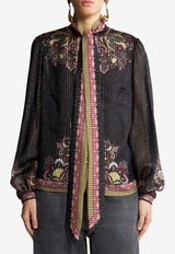 Etro Paisley Print Silk Blouse WRIA0004-99SPA16 X0810 Black