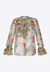 Etro Floral Silk Semi-Sheer Blouse WRIA0015-99SP147 X0800