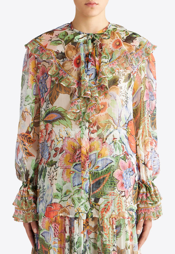 Etro Floral Silk Semi-Sheer Blouse WRIA0015-99SP147 X0800