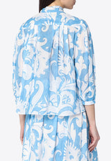 Etro Paisley Print Blouse with Front Bow Light Blue WRJA008799SA5I2/Q_ETRO-X0807